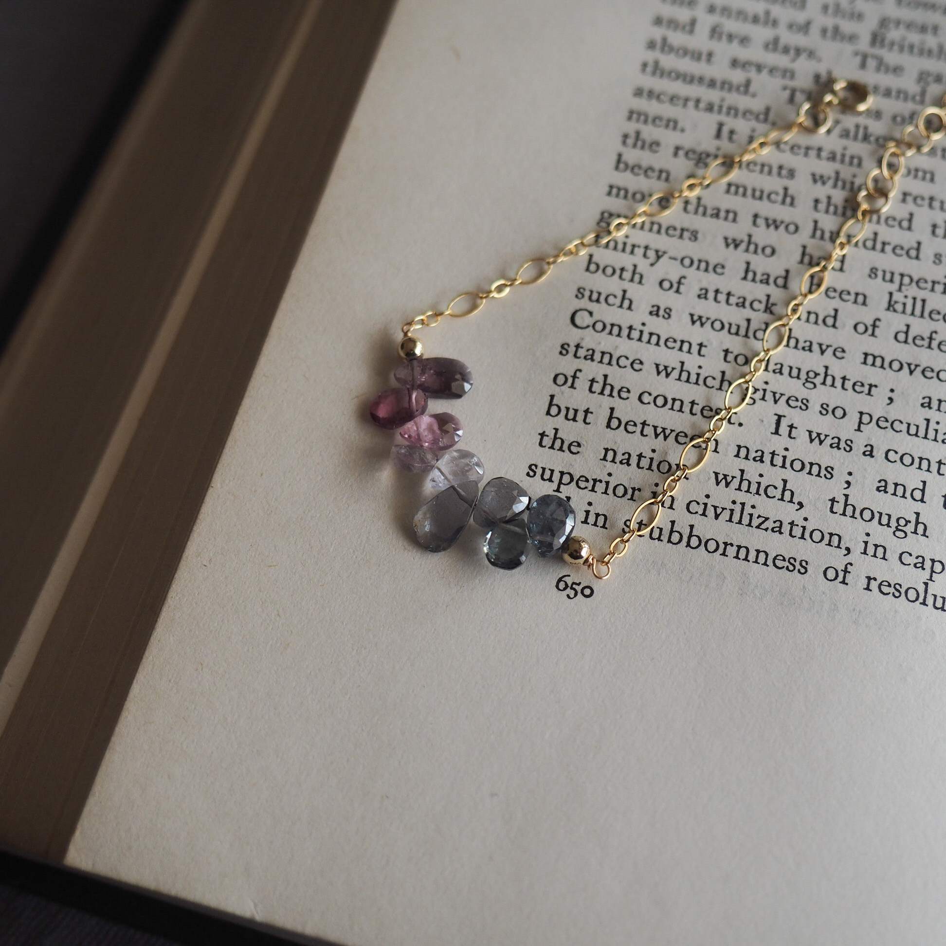 【選べる】14kgf/スピネル　ブレスレット　マルチカラー　ペアシェイプ　ブリオレットカット　6０代　５０代　アクセサリ