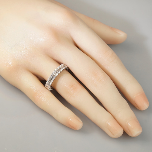 エメラルドカット・エタニティリング J-R240827（4週間発送） 指輪