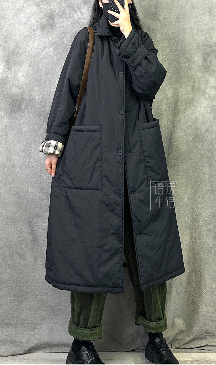 厚手の綿ジャケットパーカーミディアム丈の綿服女性冬のゆったりサイズ