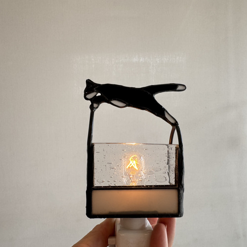 Chat noir 黒猫　おやすみライト　希少ガラス　インテリア照明 Chat noir 黒猫 おやすみライト 希少ガラス インテリア照明