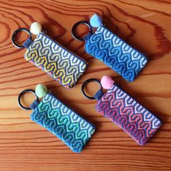 Kogin刺繡迷你錢包，附登山扣；Naminami [刺繡⌘刺繡]迷你收納包，附登山扣，多功能收納包，可客製化 第18張的照片