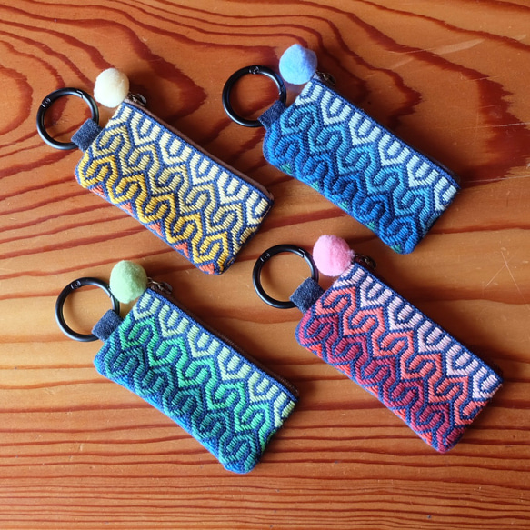 Kogin刺繡迷你錢包，附登山扣；Naminami [刺繡⌘刺繡]迷你收納包，附登山扣，多功能收納包，可客製化 第18張的照片