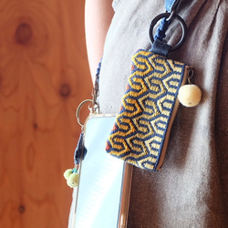 Kogin刺繡迷你錢包，附登山扣；Naminami [刺繡⌘刺繡]迷你收納包，附登山扣，多功能收納包，可客製化 第15張的照片