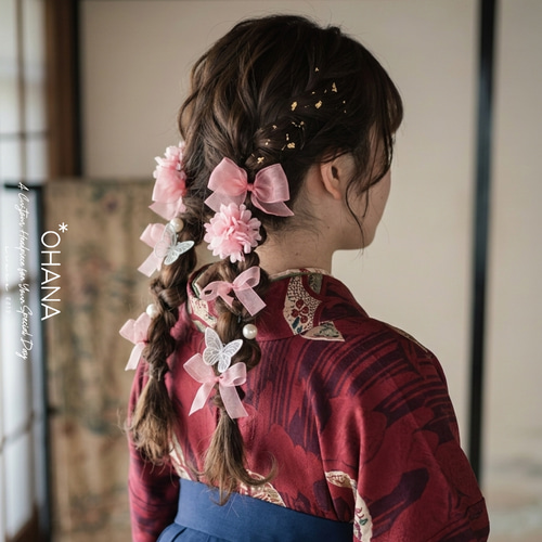 成人式 卒業式 結婚式 ウェディング リボンアレンジ ヘッドドレス 髪