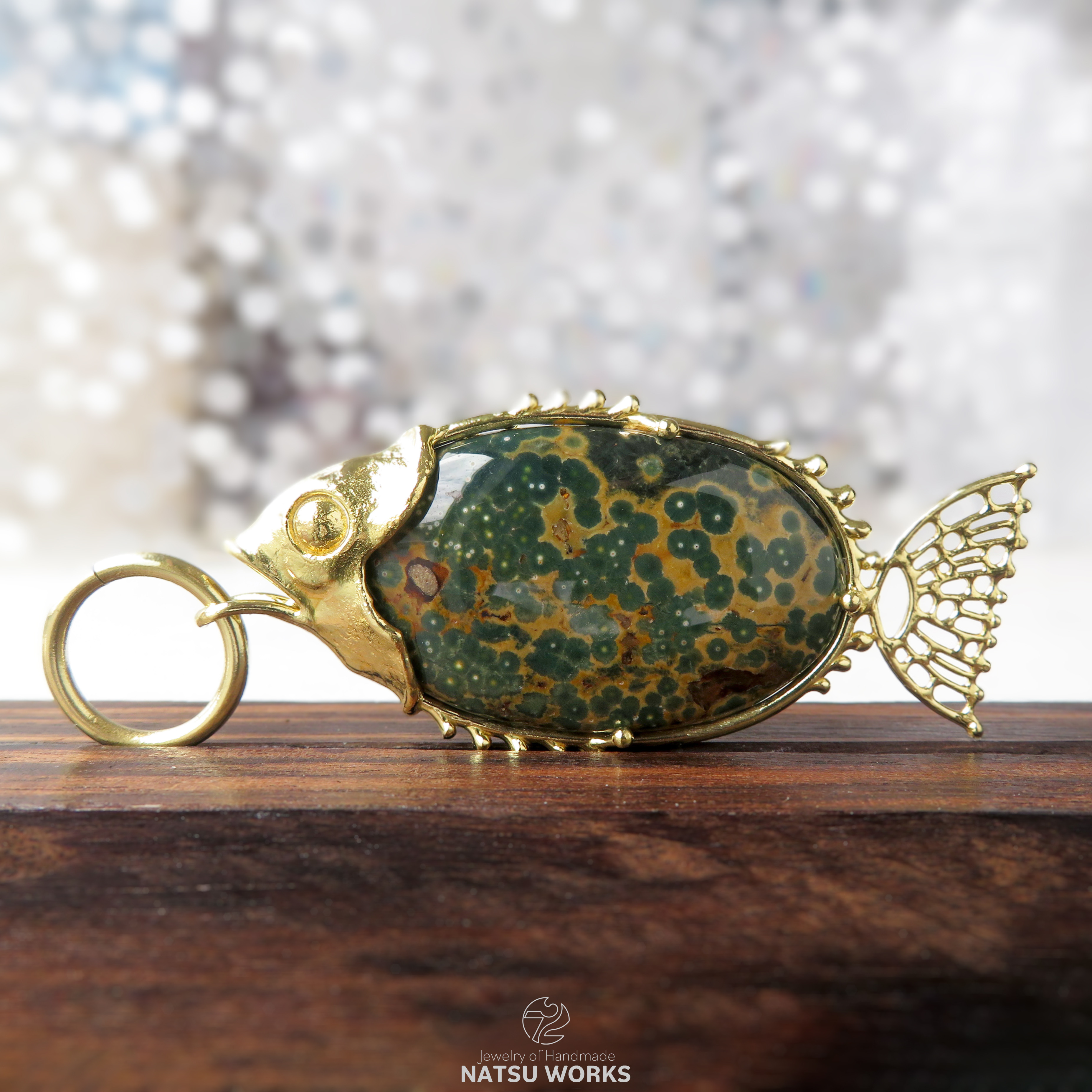 オーシャン ジャスパー フィッシュ チャーム / Ocean Jasper Fish charms