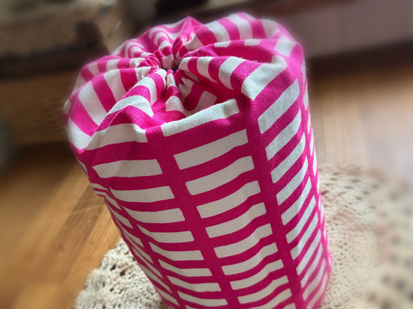 ☆ミルク缶カバー☆ピンク☆北欧☆ポットン落としに☆元保育士ママ☆手作りおもちゃ♫ 2枚目の画像