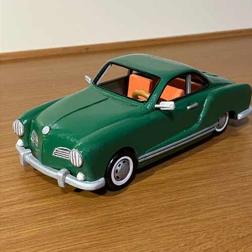 木製ミニカー カルマンギア(グリーン) その他置物 コスモズ