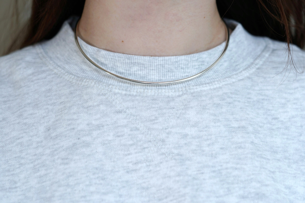 【送料無料】SILVER925 チョーカー フレキシブルパイプ　ネックカフ