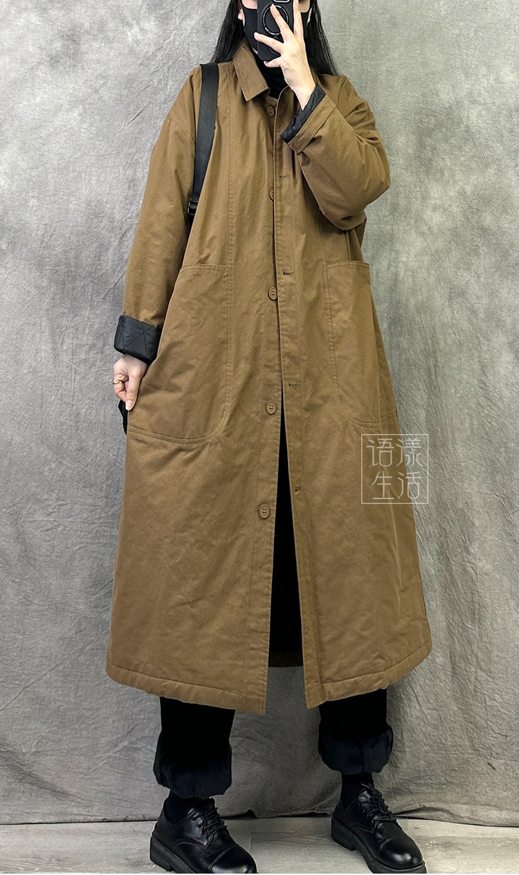オリジナルロング丈の深秋ジャケット綿コートコート綿服女性冬ゆったりビッグサイズカジュアル厚め