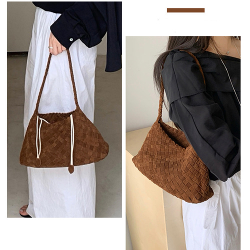 REDDISH BROWN トートバッグ 巾着 2025秋新作 本革トートバッグ レディース 手編み マットレザー