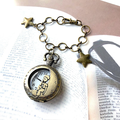 New】星の王子さま 夜空が美しい 大きめ懐中時計のバッグ