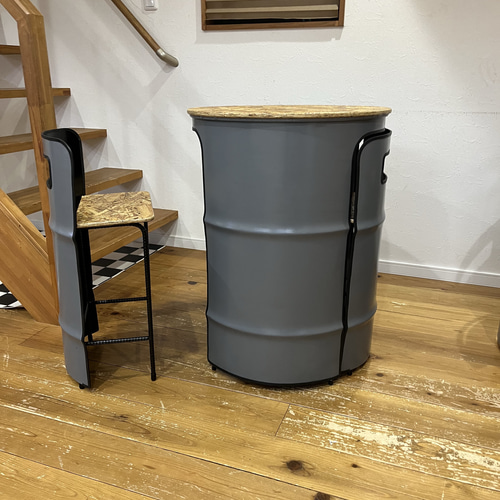 ドラム缶リメイクテーブル＆チェア ドラム缶リメイクテーブル＆チェア 机・デスク SEA FLOWER 通販