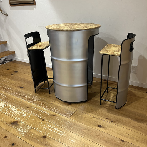 ドラム缶リメイクテーブル＆チェア ドラム缶リメイクテーブル＆チェア 机・デスク SEA FLOWER 通販