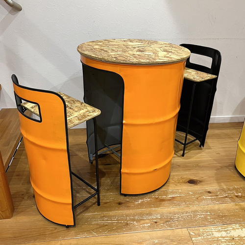ドラム缶リメイクテーブル&チェア ドラム缶リメイクテーブル＆チェア 机・デスク SEA FLOWER 通販