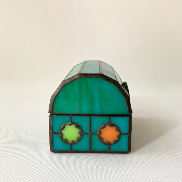 ステンドグラス　ジュエリーBOX ターコイズブルー 5枚目の画像