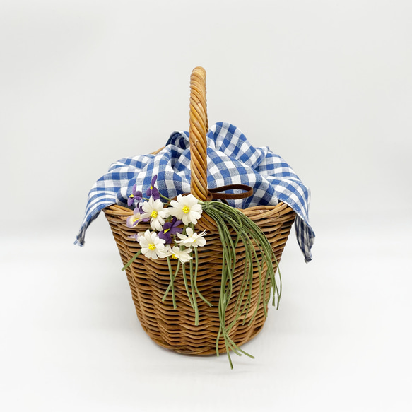 Blue gingham basket ブルーギンガムバスケット 1枚目の画像