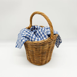 Blue gingham basket ブルーギンガムバスケット 7枚目の画像
