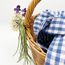 Blue gingham basket ブルーギンガムバスケット 5枚目の画像