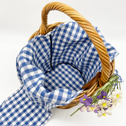 Blue gingham basket ブルーギンガムバスケット 6枚目の画像