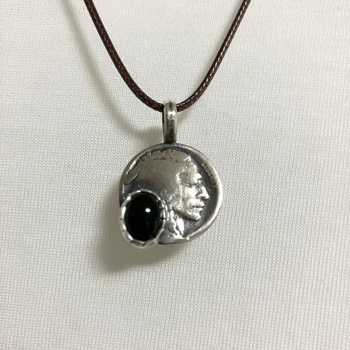 70’s Vintage オニキス シルバー ネックレス ヴィンテージコイン ブラック オニキス シルバー ネックレス