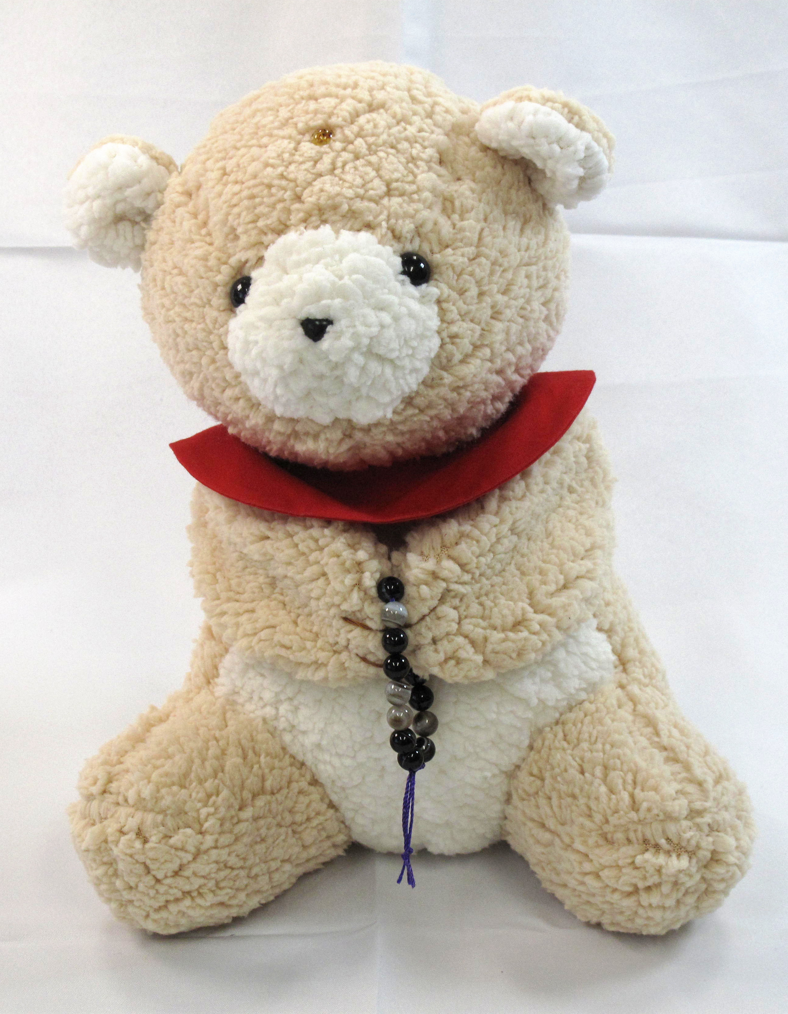 おいのりクマ・茶・数珠 -001