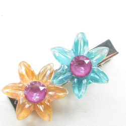 もうそろそろ秋の子ども達の祭典が始まるから、クォーツもキラキラ光りだす♪<創作ヘアクリップ>HC109 3枚目の画像