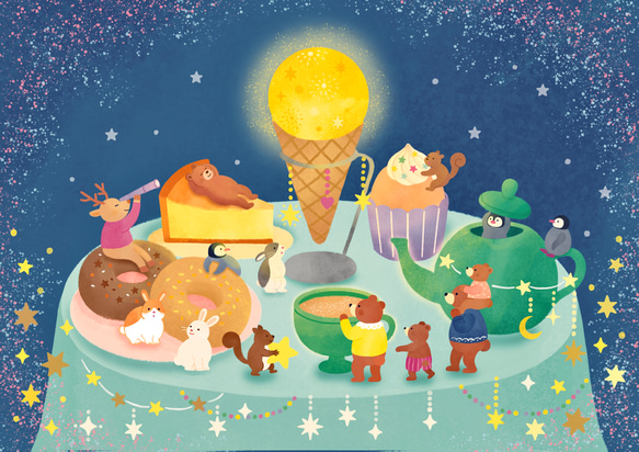 お月見ポストカード　3枚セット 4枚目の画像