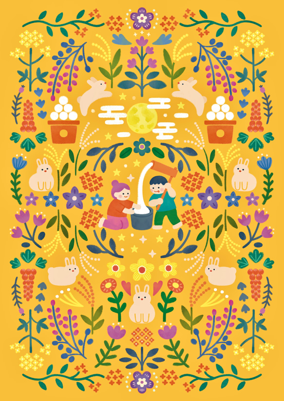 お月見ポストカード　3枚セット 2枚目の画像