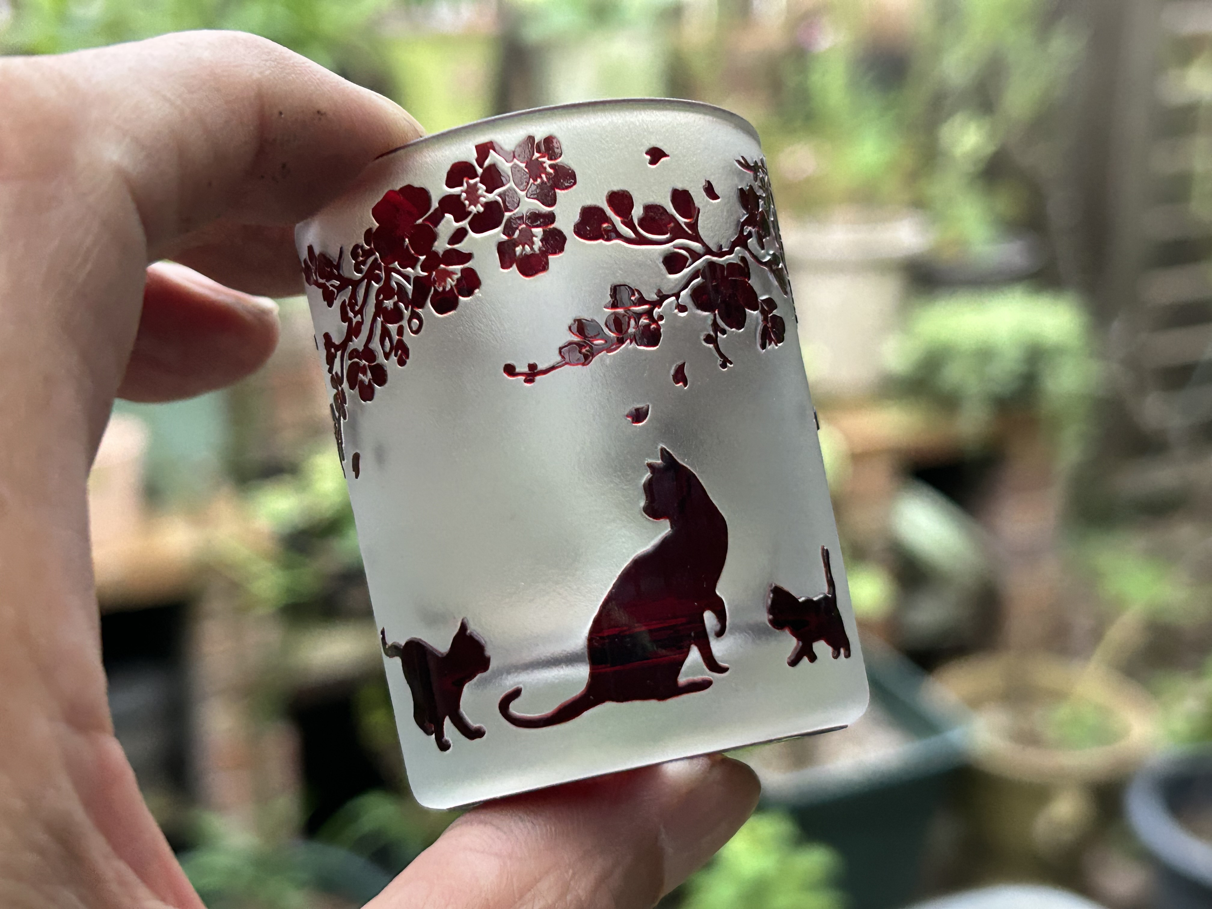 猫の親子のお花見おちょこ（和みますね） 4,400円