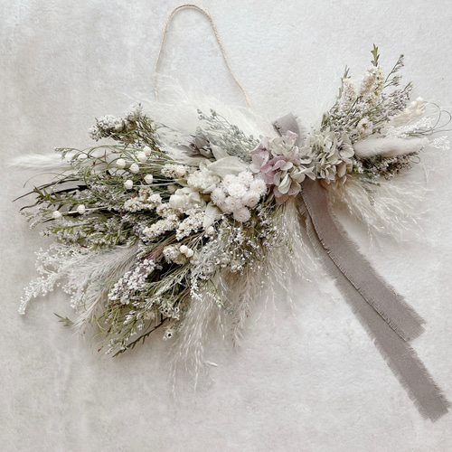 横向きスワッグ ナチュラル ドライフラワー 横長スワッグ