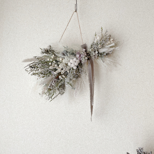 横向きスワッグ ナチュラル ドライフラワー 横長スワッグ スワッグ