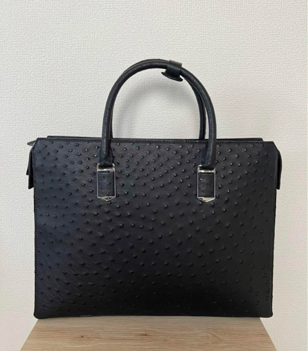 新品！オーストリッチ 本革 2WAY ブリーフケース 通勤 実物写真