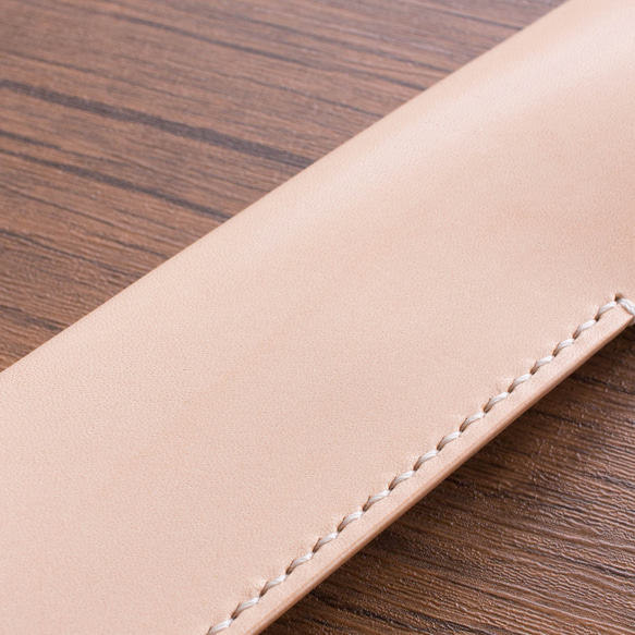 本革　扇子入れ　ベルトホルダー付き　生成り 10枚目の画像