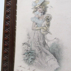 『貴婦人と犬』CARTE POSTALE フランスアンティークポストカード 4枚目の画像
