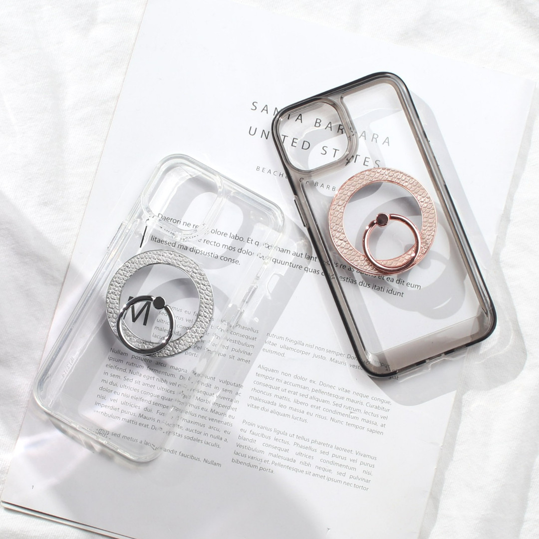 iPhoneケース クリア マグセーフ リング付き マグネット 大人かわいい 韓国 おしゃれ スマホケース ヘビ柄 ペア