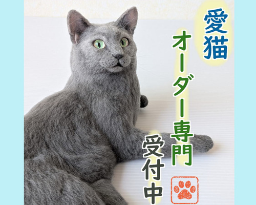 羊毛フェルト うちの子 オーダー ネコ◇愛猫の宝箱◇ペット リアル猫