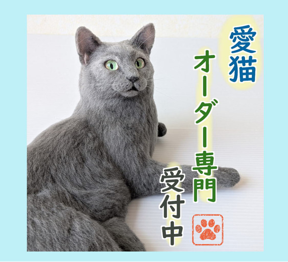 羊毛フェルト うちの子 オーダー ネコ◇愛猫の宝箱◇ペット リアル猫