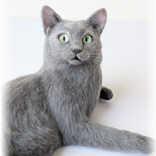 羊毛フェルト うちの子 オーダー ネコ◇愛猫の宝箱◇ペット リアル猫