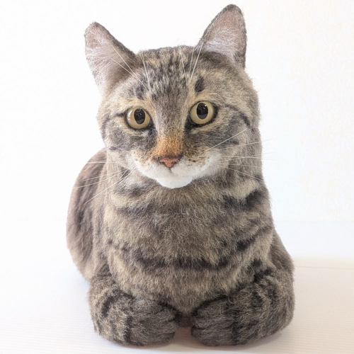 羊毛フェルト うちの子 オーダー ネコ◇愛猫の宝箱◇ペット リアル猫