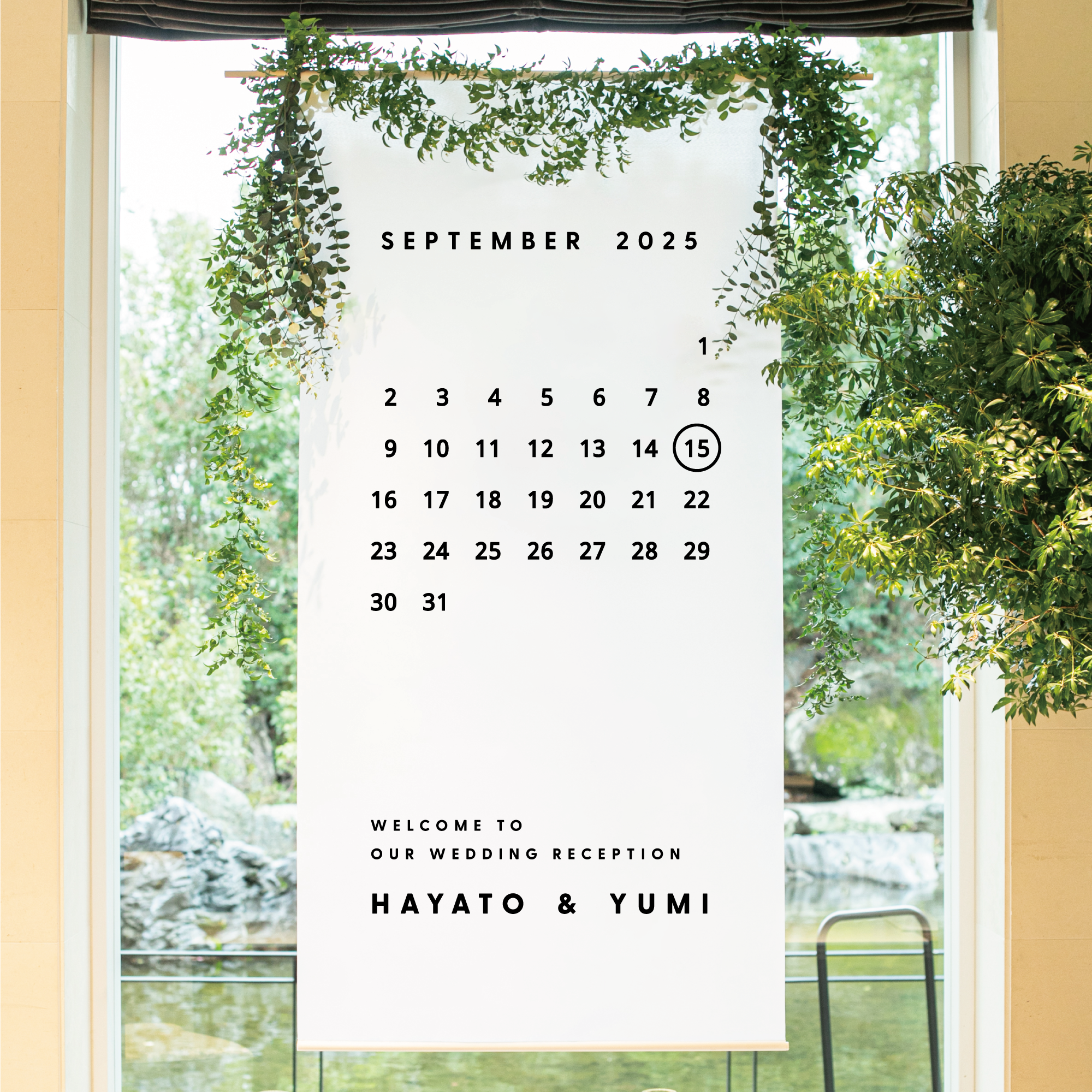 最短3日発送/3サイズ/ウエディングタペストリー-calendar