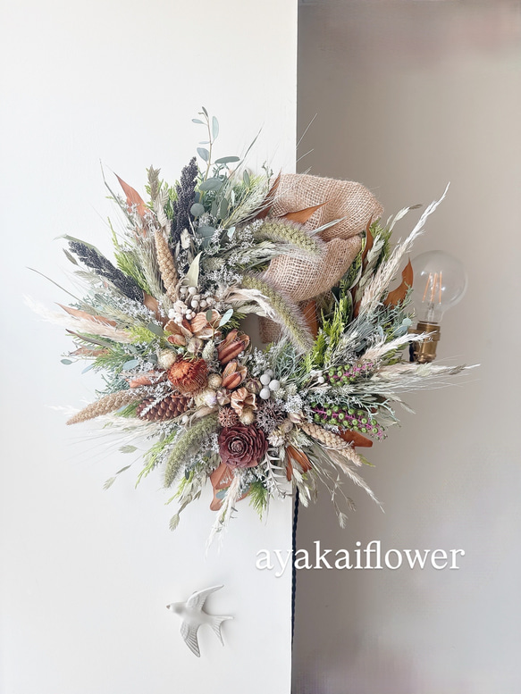 実ものたっぷりグリーンを楽しむリース ドライアンドラ 【公式通販】