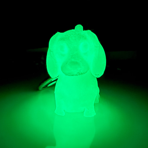 SALE中】ダックスフンド mini3D蓄光（夜光）キーホルダー 半透明蓄光