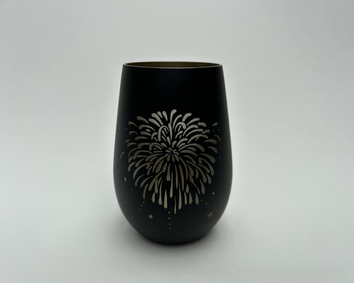 花火（ドイツ製クリスタルタンブラーにサンドブラスト） ビアグラス