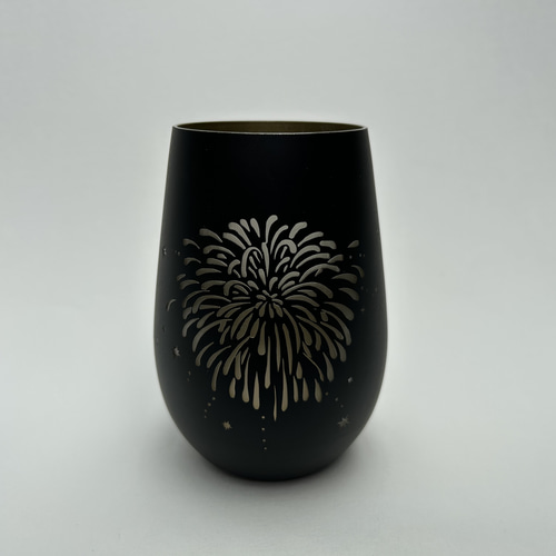 花火（ドイツ製クリスタルタンブラーにサンドブラスト） ビアグラス