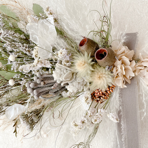 横向きスワッグ ナチュラル ドライフラワー 横長スワッグ スワッグ