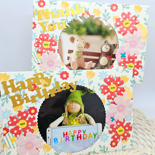 お誕生日に♪】写真を差し込むだけ♪そのまま立てて飾れるフォト