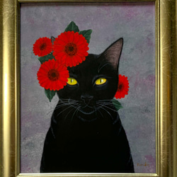 原画】海の黒猫／アクリル画 絵画 猫心～にゃんはーと～ 通販