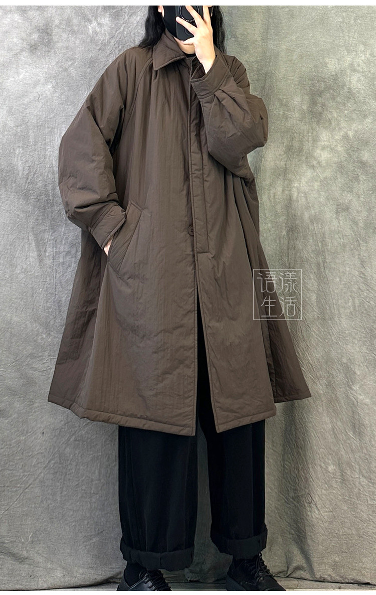 冬のゆったりサイズのミディアムコート綿入れ女性用保温