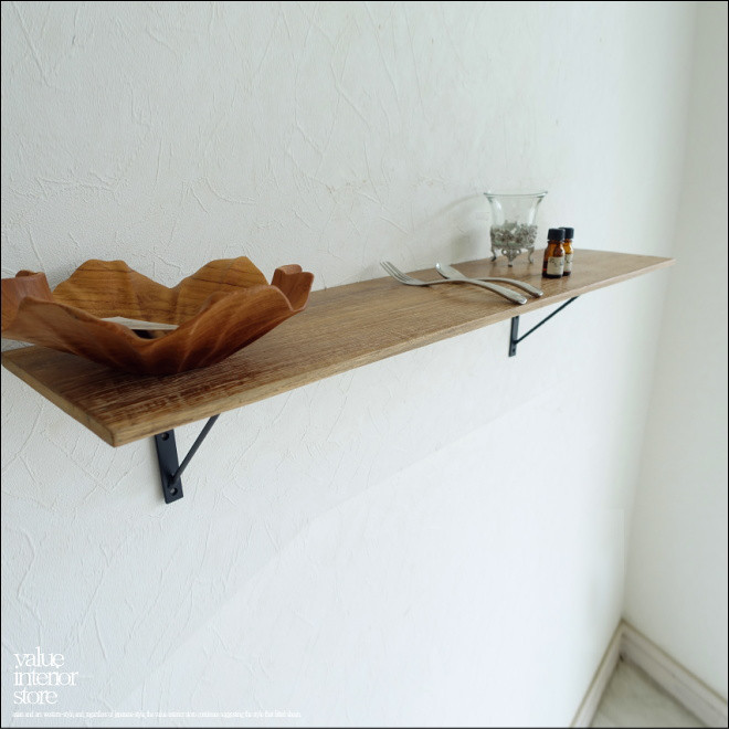 オールドチーク無垢材 ウォールシェルフHolt 棚板 古材シェルフ 壁掛けシェルフ キッチンラック W90cm 三大銘木