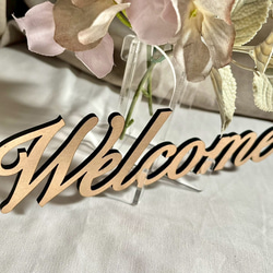 【木製レターバナー】シンプルWelcomeウッドレターバナー   ウォールデコ ウォールステッカー ウォールレター 4枚目の画像